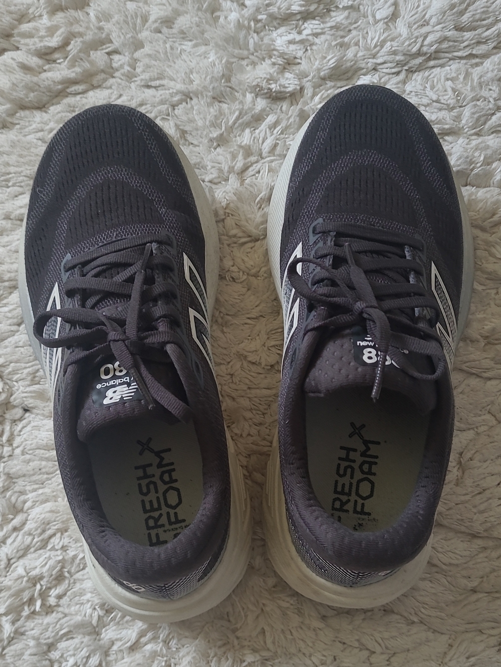 New Balance Women’s Fresh Foam Running Shoes — Dark Charcoal and White
